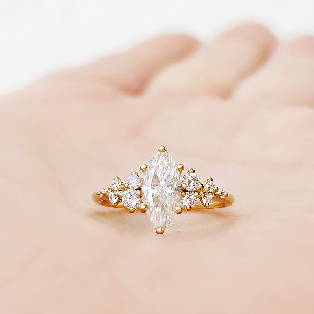 Lucia, a Marquise cut Lab Diamond Engagement Ring - Victoria's Jewellery