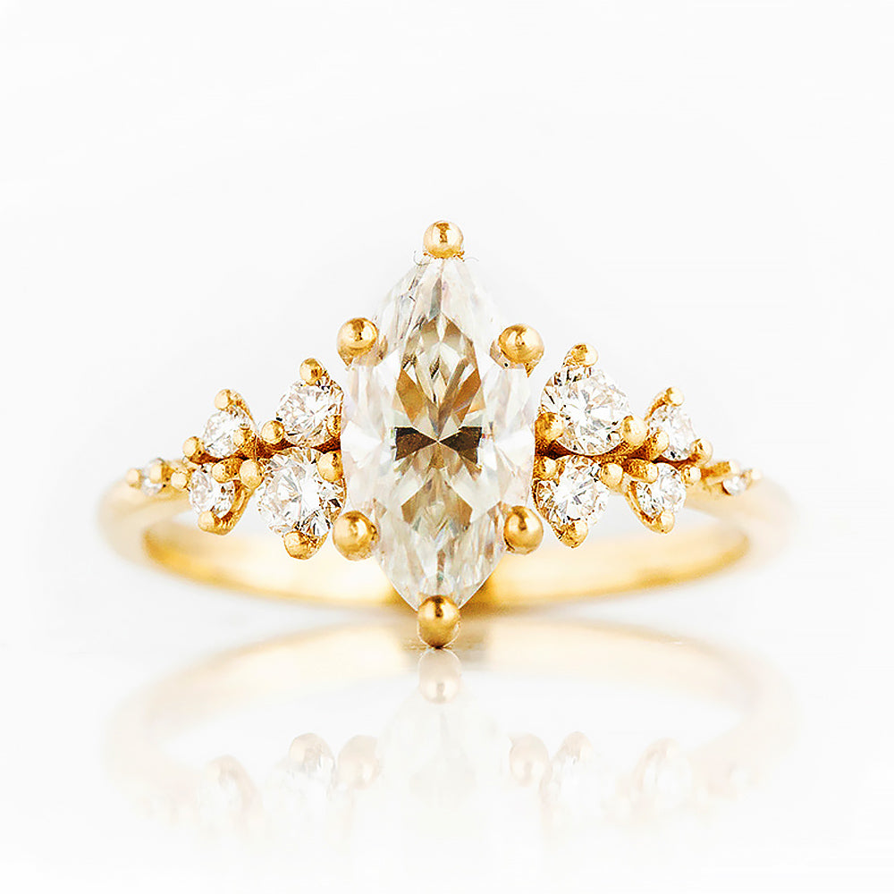 Lucia, a Marquise cut Lab Diamond Engagement Ring - Victoria's Jewellery
