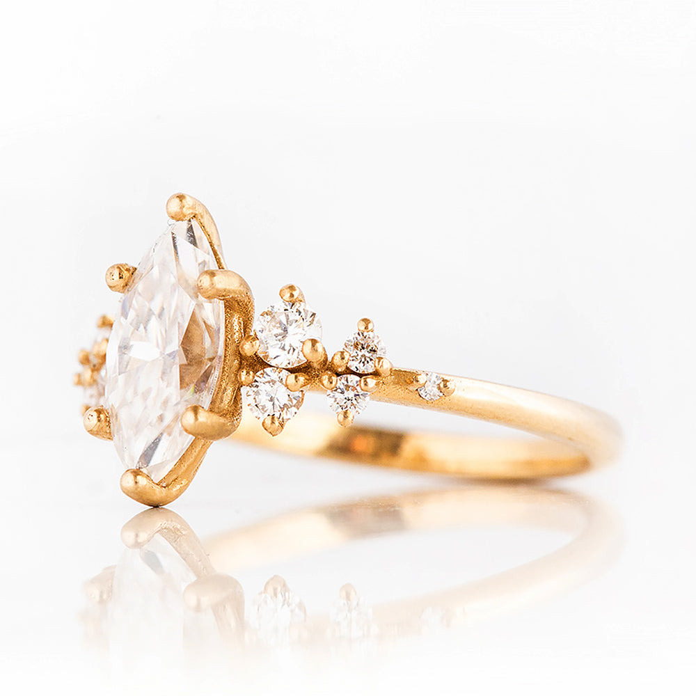 Lucia, a Marquise cut Lab Diamond Engagement Ring - Victoria's Jewellery