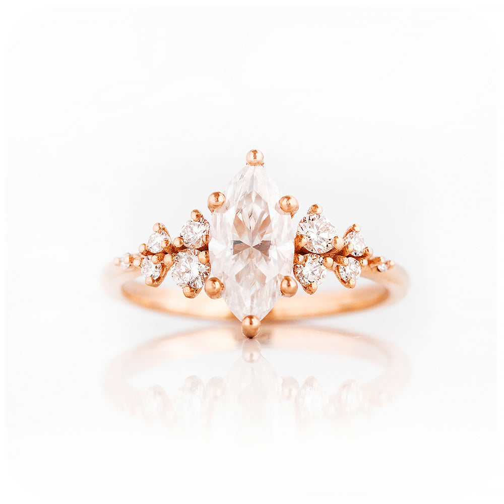 Marquise cut Lab Diamond Engagement Ring in Rose Gold - Victoria's Jewellery