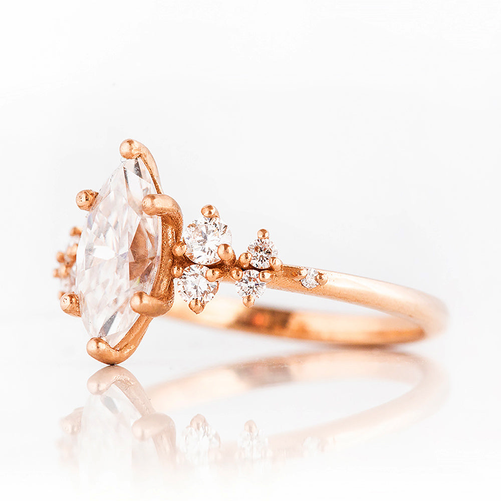 Lucia, a Marquise cut Lab Diamond Engagement Ring - Victoria's Jewellery
