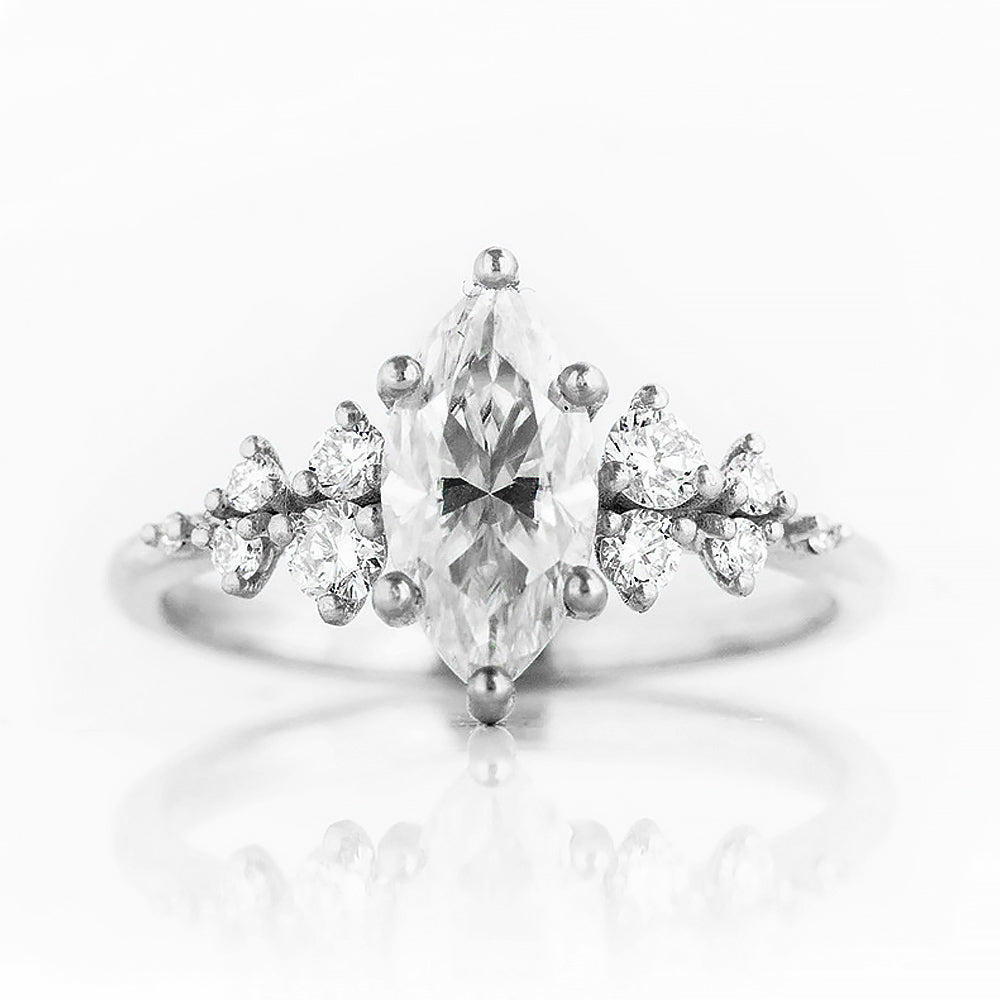 Lucia, a Marquise cut Lab Diamond Engagement Ring - Victoria's Jewellery