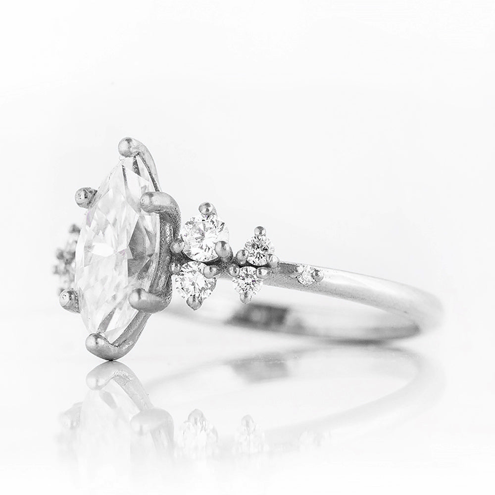 Lucia, a Marquise cut Lab Diamond Engagement Ring - Victoria's Jewellery