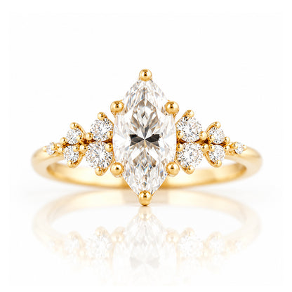 Lucia, a Marquise cut Lab Diamond Engagement Ring - Victoria's Jewellery