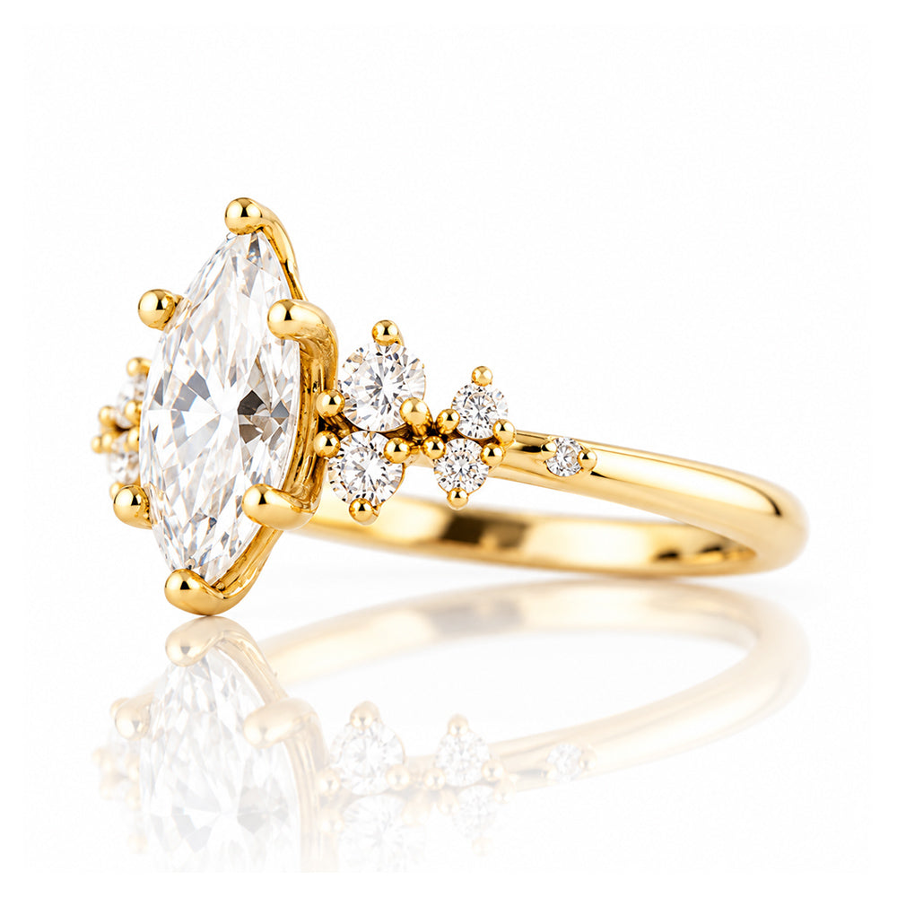 Lucia, a Marquise cut Lab Diamond Engagement Ring - Victoria's Jewellery