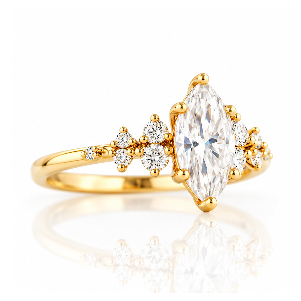 Lucia, a Marquise cut Lab Diamond Engagement Ring - Victoria's Jewellery