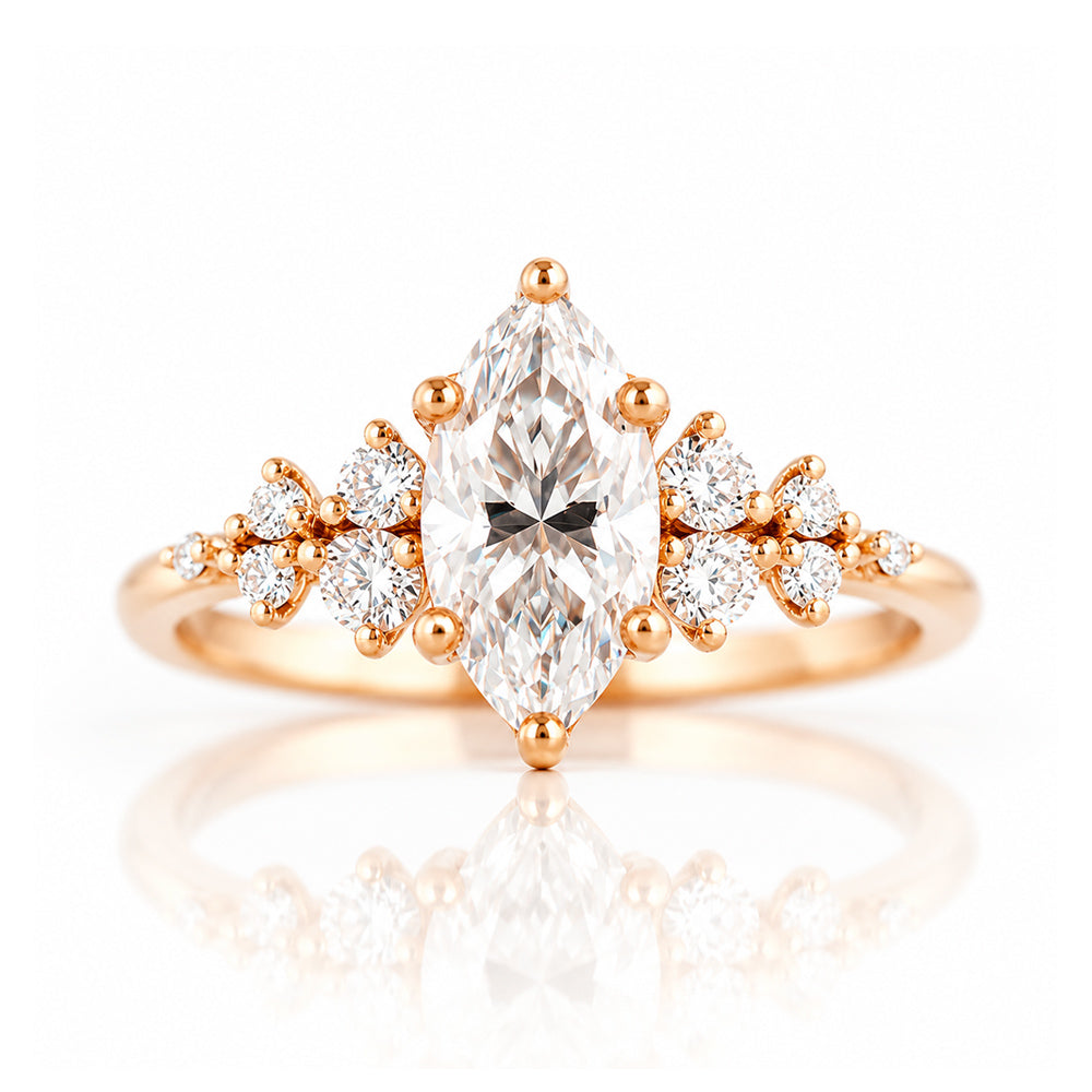Lucia, a Marquise cut Lab Diamond Engagement Ring - Victoria's Jewellery