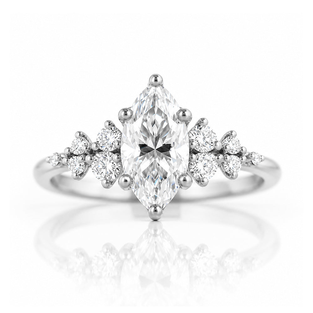 Lucia, a Marquise cut Lab Diamond Engagement Ring - Victoria's Jewellery