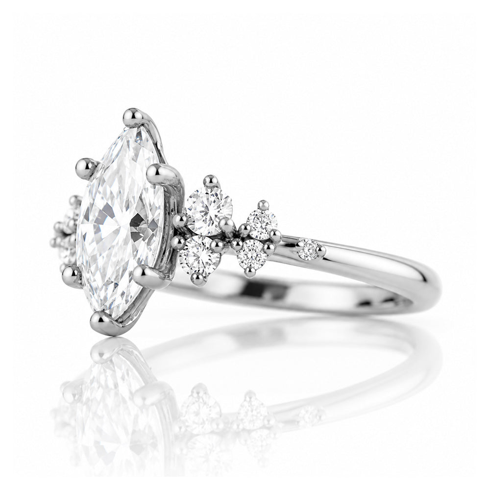Lucia, a Marquise cut Lab Diamond Engagement Ring - Victoria's Jewellery