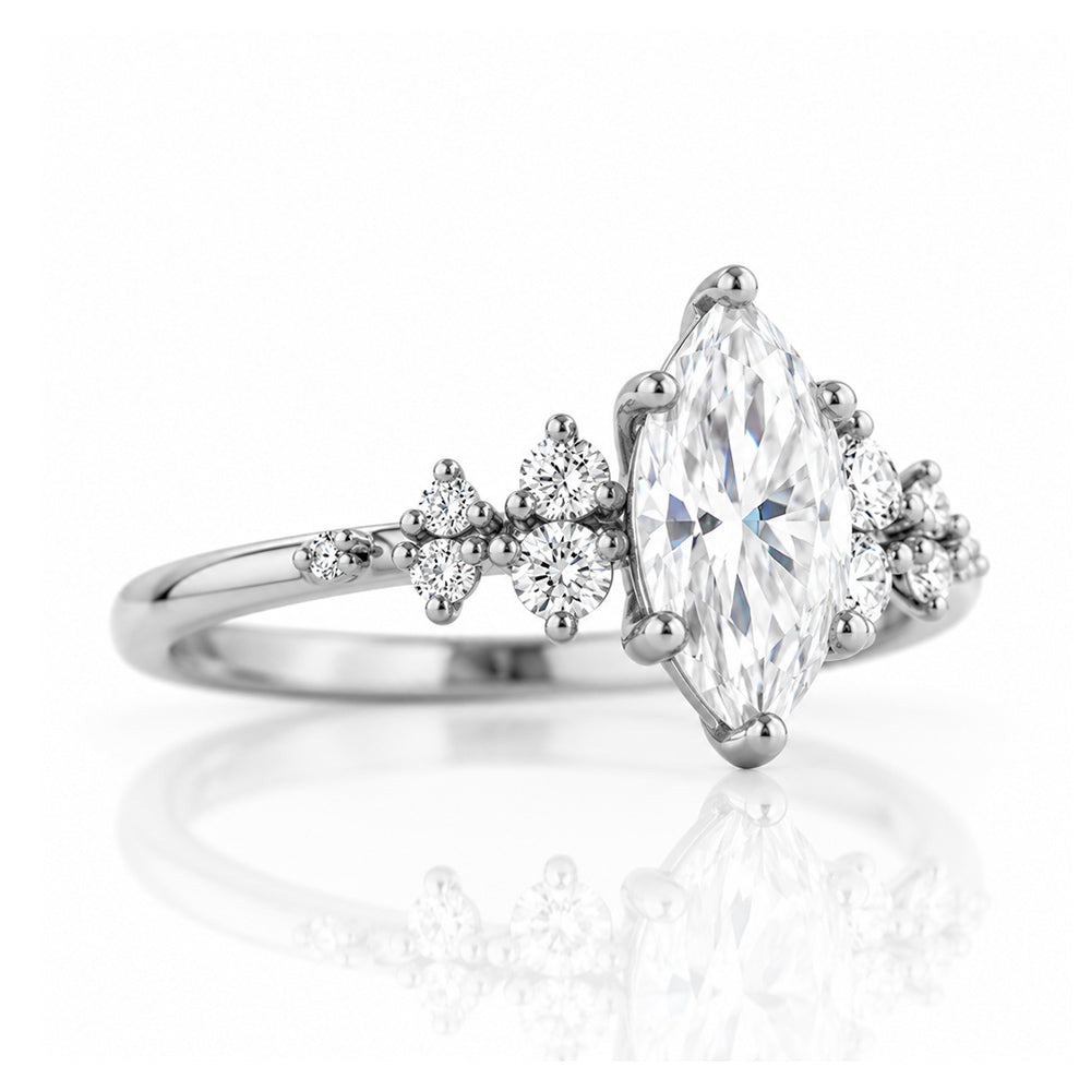 Lucia, a Marquise cut Lab Diamond Engagement Ring - Victoria's Jewellery