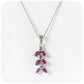 Marquise cut Ruby and Marcasite Pendant and Chain
