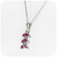 Marquise cut Ruby and Marcasite Pendant and Chain