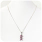 Marquise cut Ruby and Marcasite Pendant and Chain