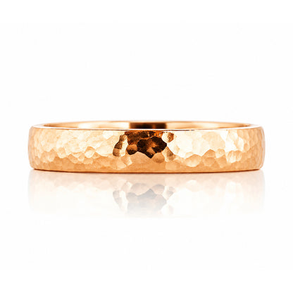 James, a Men's Comfort Fit Gold Wedding Band - Hammered - Victoria's Jewellery
