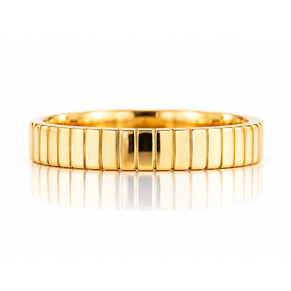 Caspian, a Grooved Wedding Band