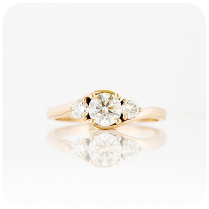 Brilliant cut Lab Grown Diamond Trilogy Style Engagement Ring - Victoria's Jewellery