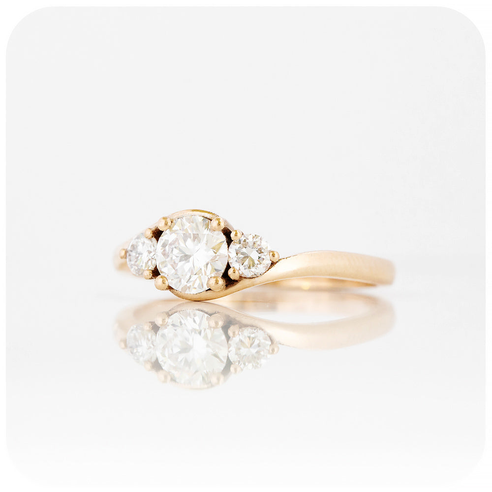 Brilliant cut Lab Grown Diamond Trilogy Style Engagement Ring - Victoria's Jewellery