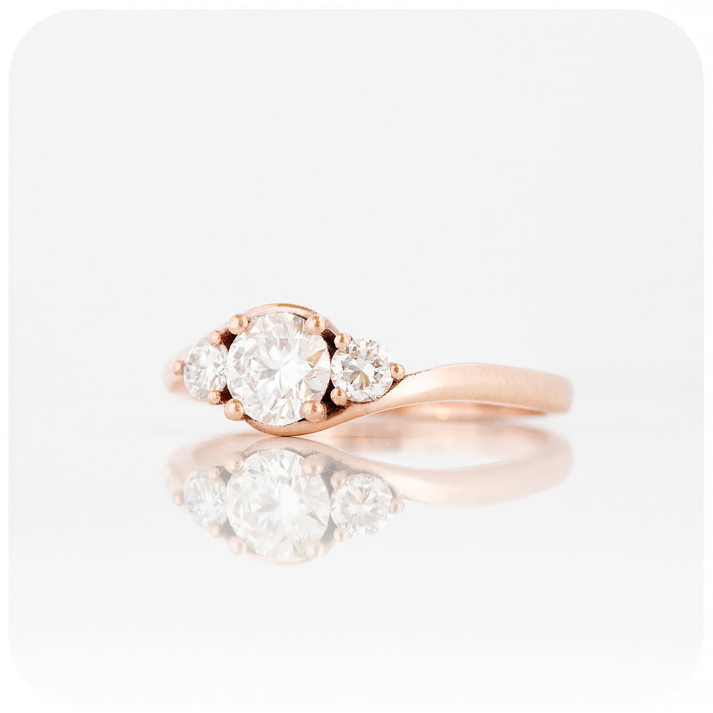 Brilliant cut Lab Grown Diamond Trilogy Style Engagement Ring - Victoria's Jewellery