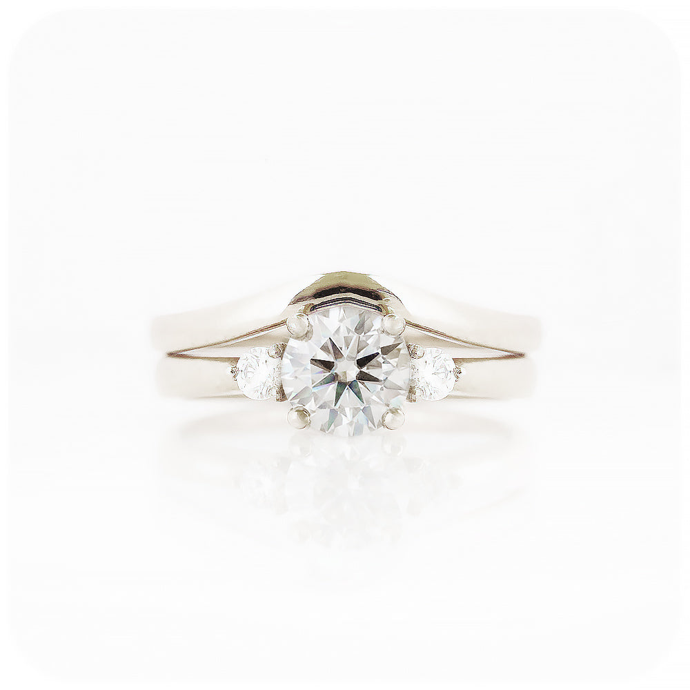 The Lea Wedding Ring Set with Moissanite