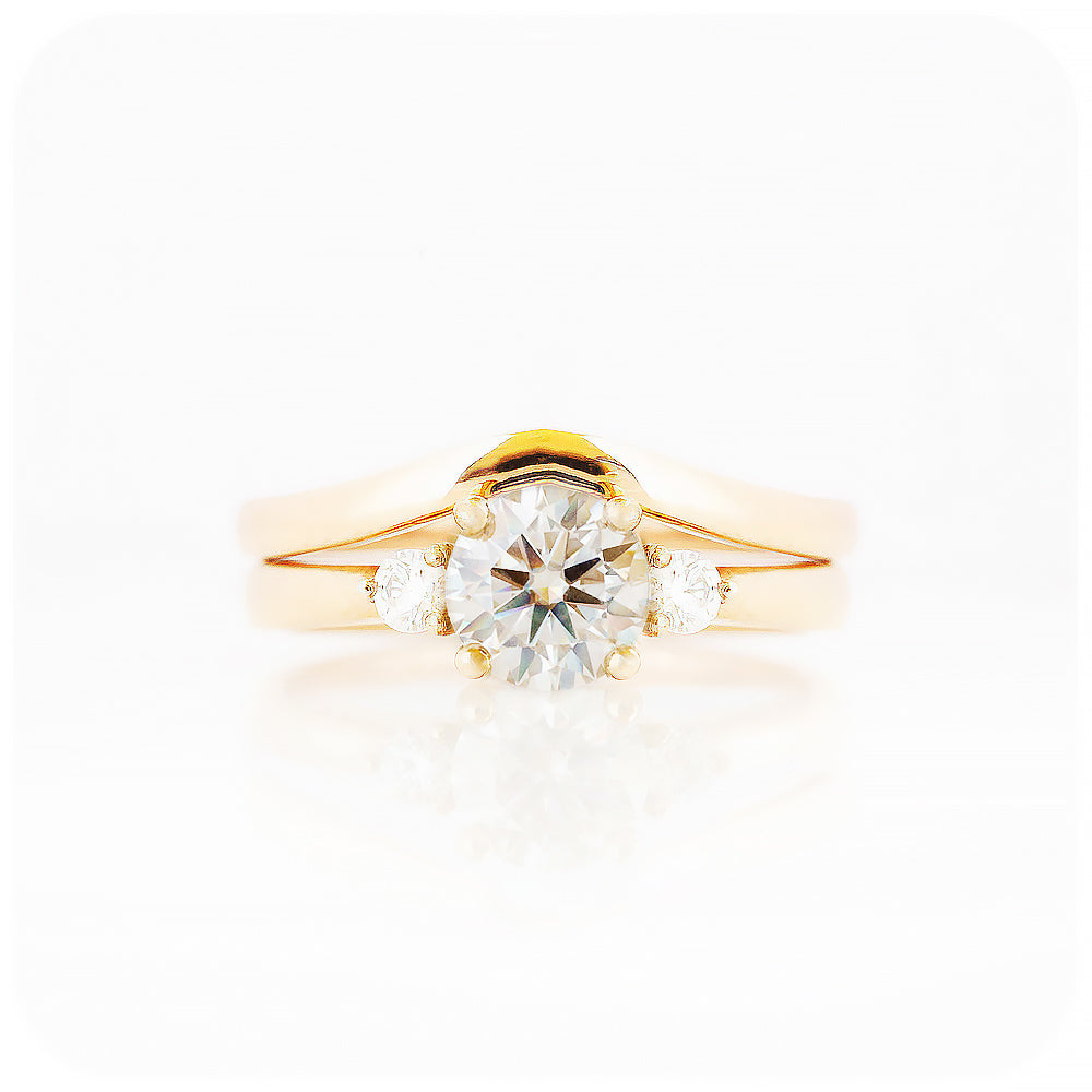The Lea Wedding Ring Set with Moissanite