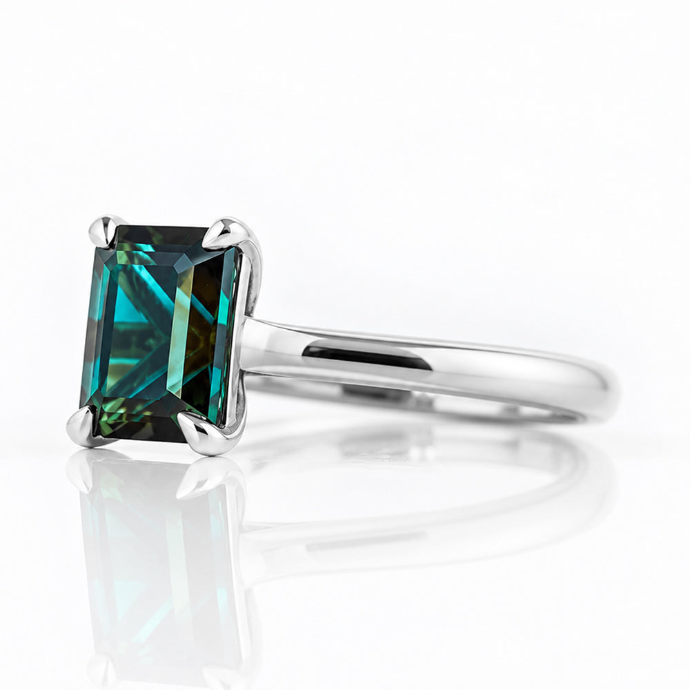 Adison, a London Blue Topaz Emerald cut Ring - Victoria's Jewellery