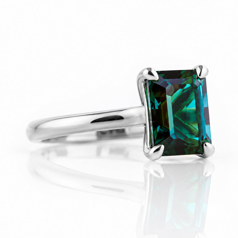 Adison, a London Blue Topaz Emerald cut Ring - Victoria's Jewellery