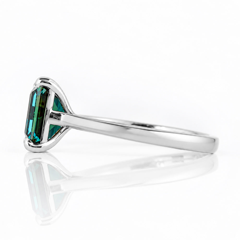 Adison, a London Blue Topaz Emerald cut Ring - Victoria's Jewellery