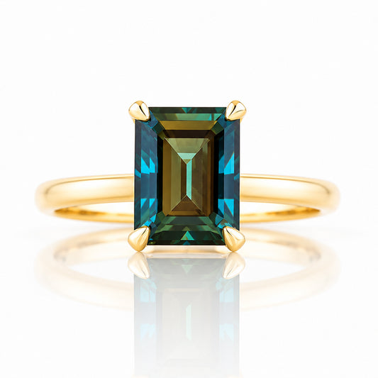 Adison, a London Blue Topaz Emerald cut Ring - Victoria's Jewellery