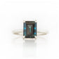 Emerald cut London Blue Topaz Solitaire Ring in White Gold - Victoria's Jewellery