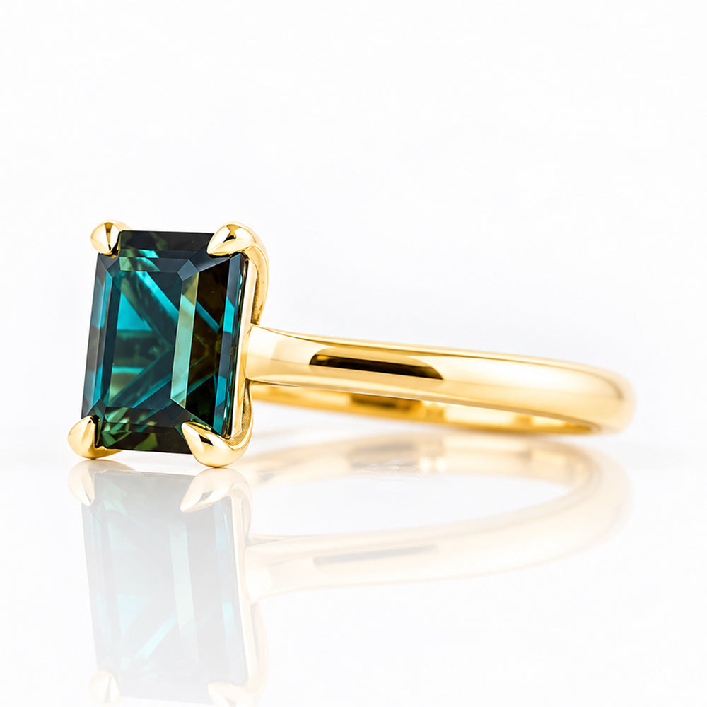 Adison, a London Blue Topaz Emerald cut Ring - Victoria's Jewellery