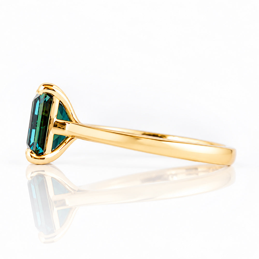 Adison, a London Blue Topaz Emerald cut Ring - Victoria's Jewellery