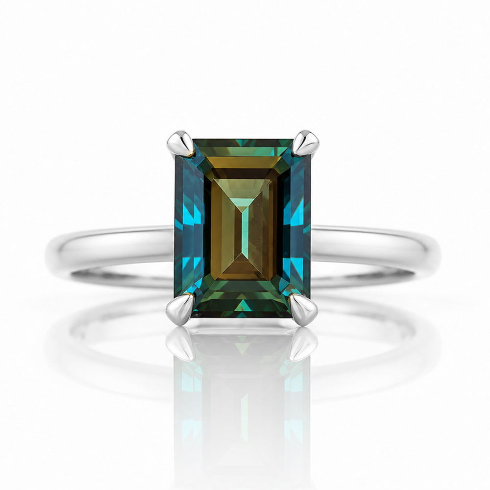 Adison, a London Blue Topaz Emerald cut Ring - Victoria's Jewellery