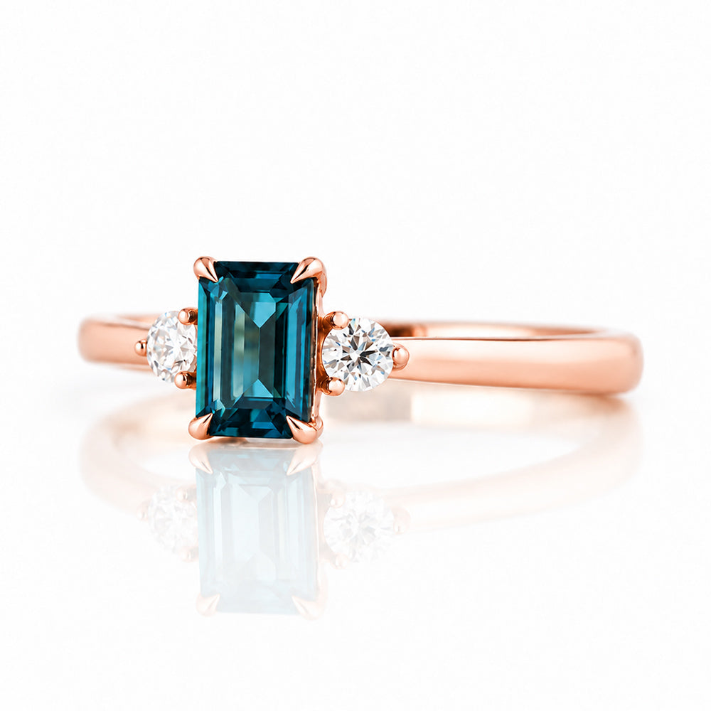 Bea, London Blue Topaz and Diamond Ring - Victoria's Jewellery