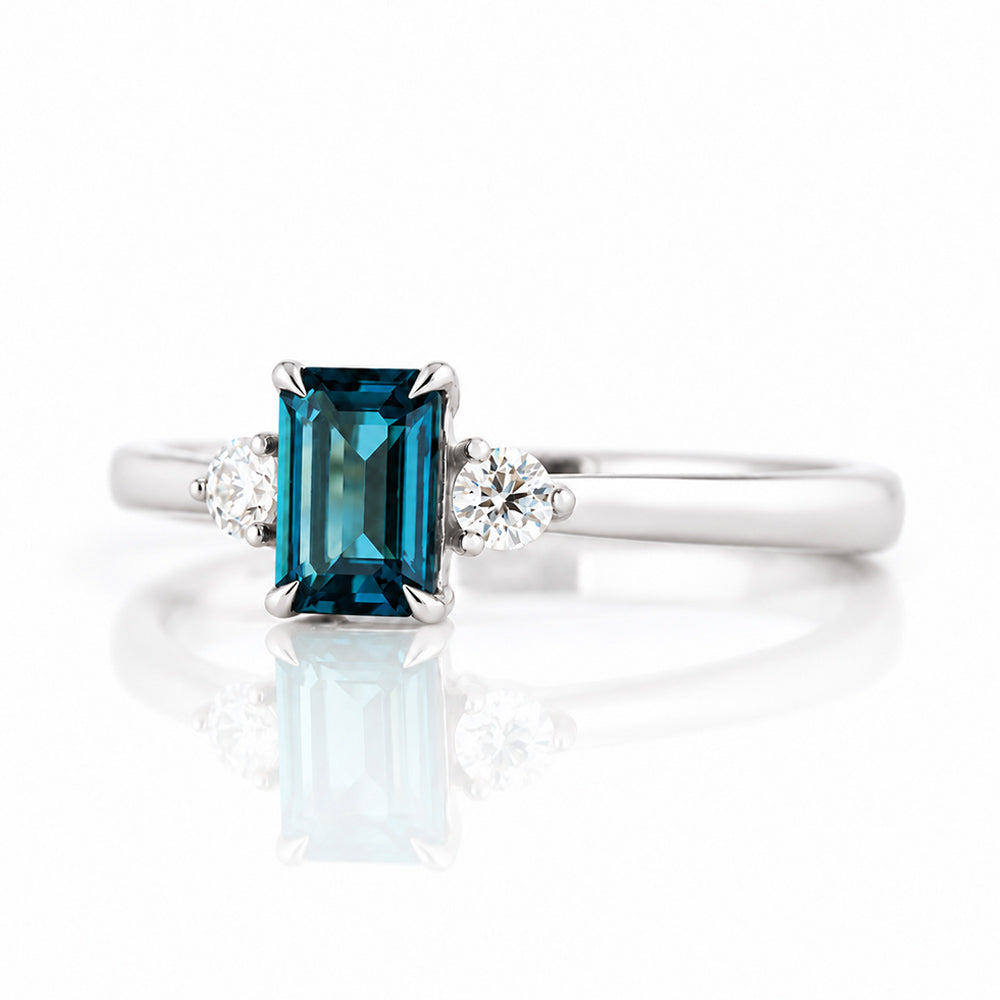 Bea, London Blue Topaz and Diamond Ring - Victoria's Jewellery
