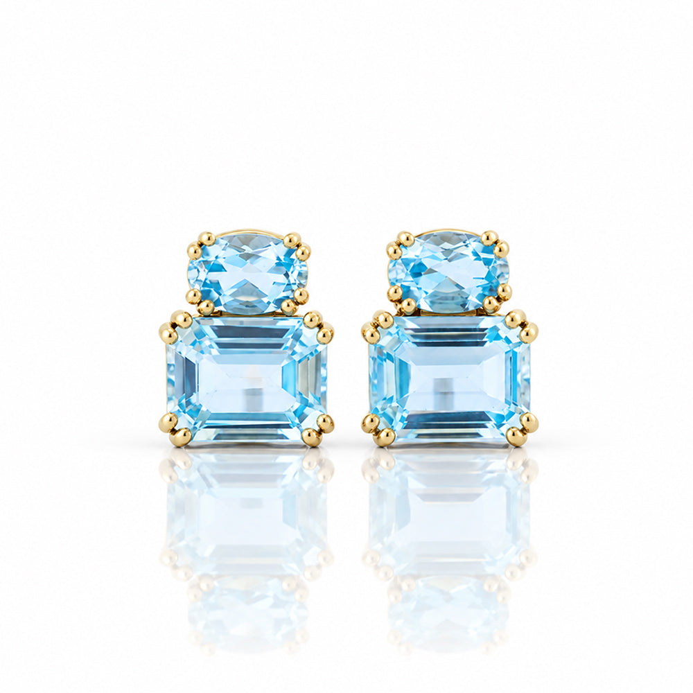 Charlotte, Sky Blue Topaz Stud Earrings - Victoria's Jewellery