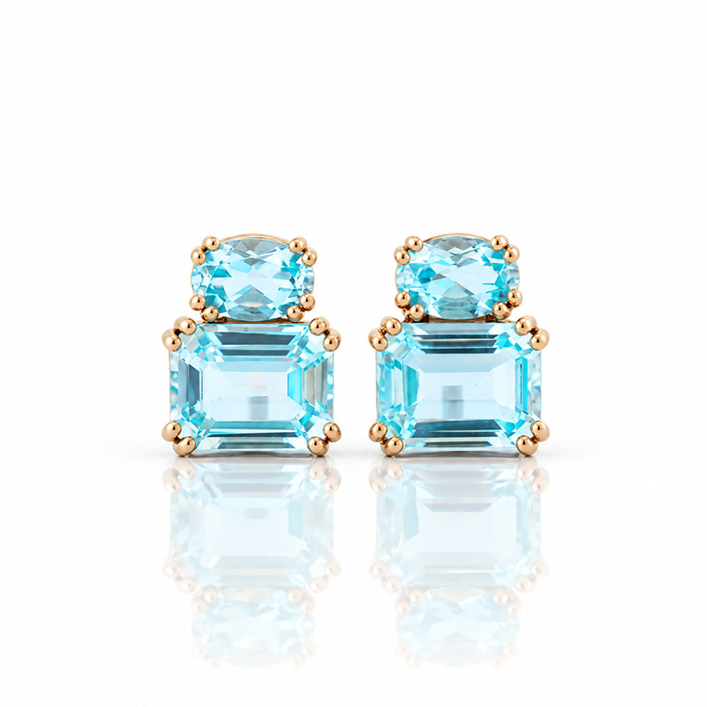 Charlotte, Sky Blue Topaz Stud Earrings - Victoria's Jewellery