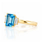 Lisa, Swiss Blue Topaz and Lab Diamond Ring - Victoria's Jewellery