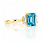 Lisa, Swiss Blue Topaz and Lab Diamond Ring - Victoria's Jewellery