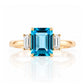 Lisa, Swiss Blue Topaz and Lab Diamond Ring - Victoria's Jewellery