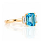 Lisa, Swiss Blue Topaz and Lab Diamond Ring - Victoria's Jewellery