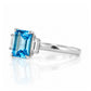 Lisa, Swiss Blue Topaz and Lab Diamond Ring - Victoria's Jewellery