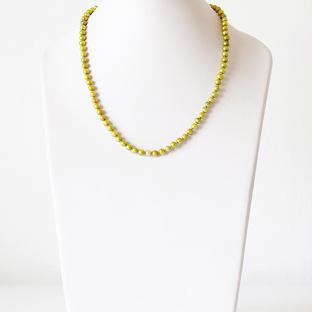 Olive Green Fresh Water Pearl Necklace