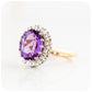 Oval cut Amethyst and Diamond Halo Engagement Ring - Victoria's Jewellery