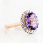 Athena, Amethyst and Diamond Halo Ring - Victoria's Jewellery