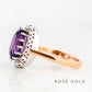 Athena, Amethyst and Diamond Halo Ring - Victoria's Jewellery
