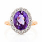 Athena, Amethyst and Diamond Halo Ring - Victoria's Jewellery