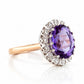 Athena, Amethyst and Diamond Halo Ring - Victoria's Jewellery