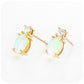 Oval cut Opal and Moissanite Stud Earrings - Victoria's Jewellery