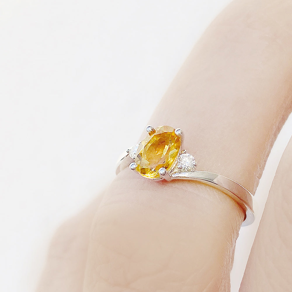 Georgie, a Citrine and Diamond Trilogy Ring