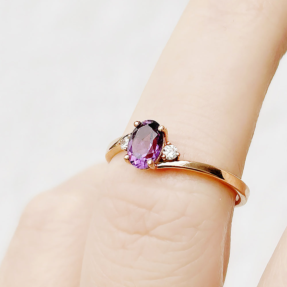 Georgie, an Amethyst and Diamond Trilogy Ring